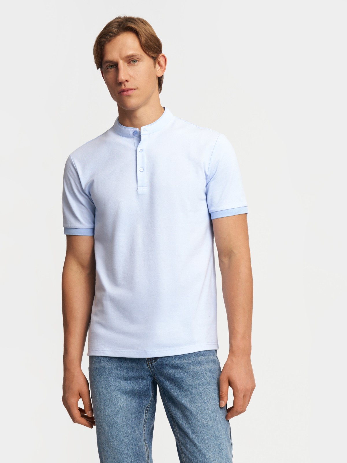 Футболка поло с воротником-стойкой