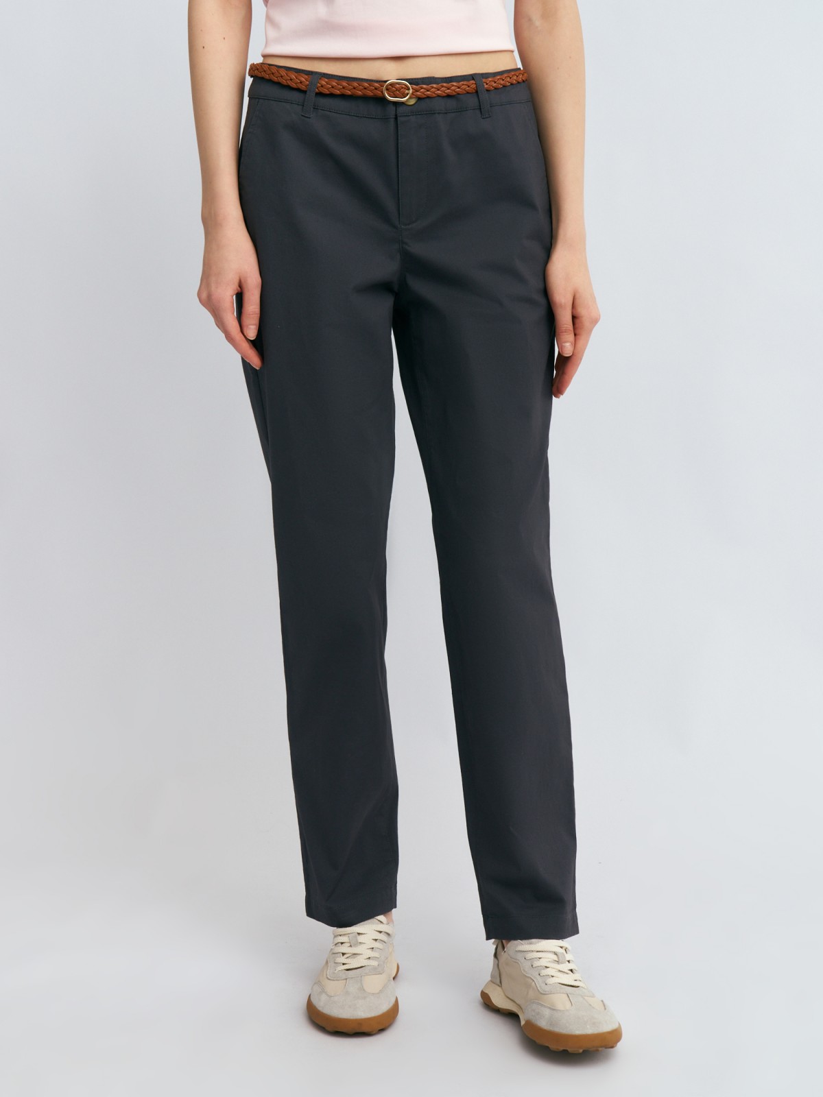 Брюки-чинос из хлопка с ремешком