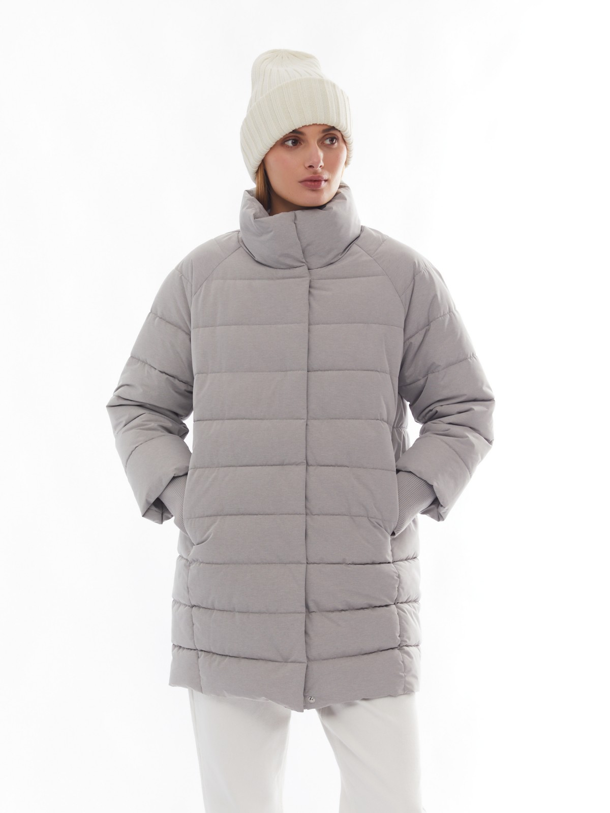 Тёплая куртка-пальто с эластичными манжетами