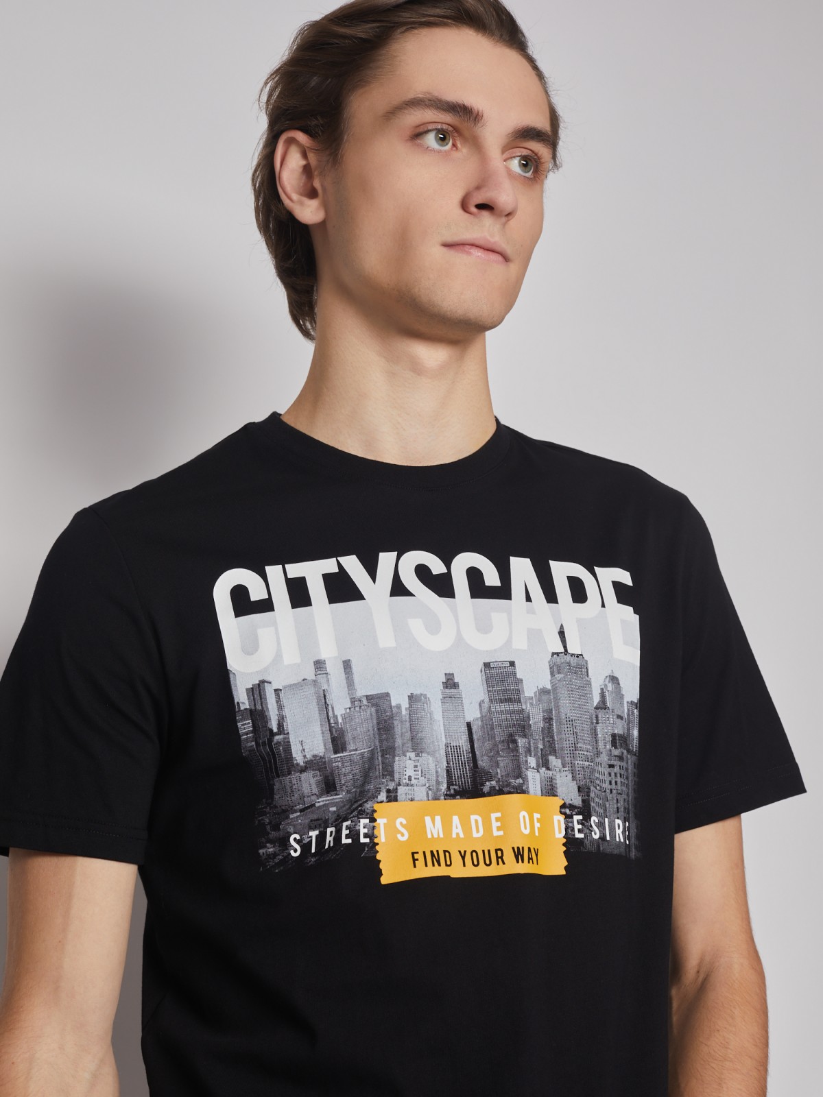 Футболка из хлопка с принтом