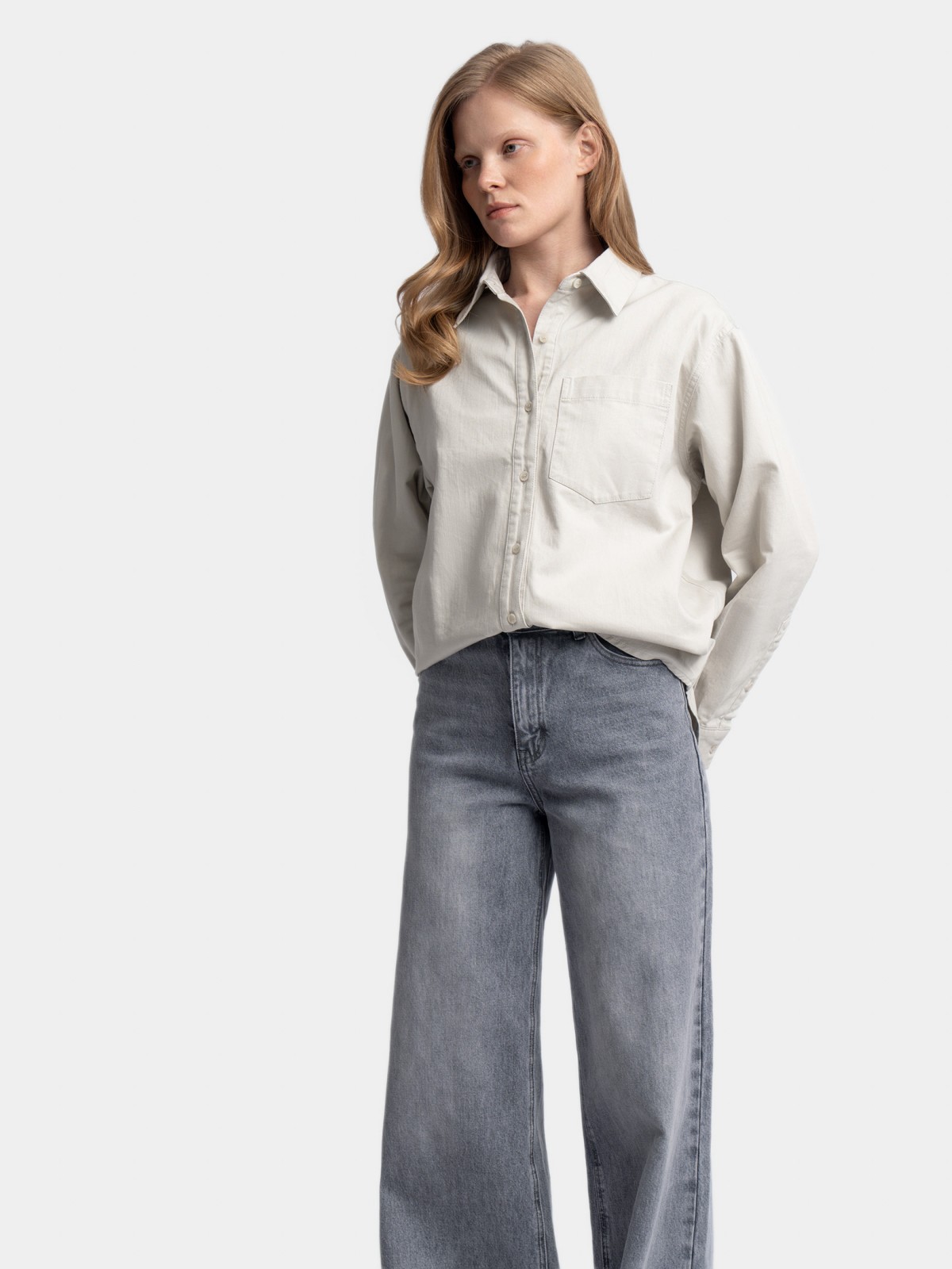 Рубашка оверсайз силуэта из хлопка