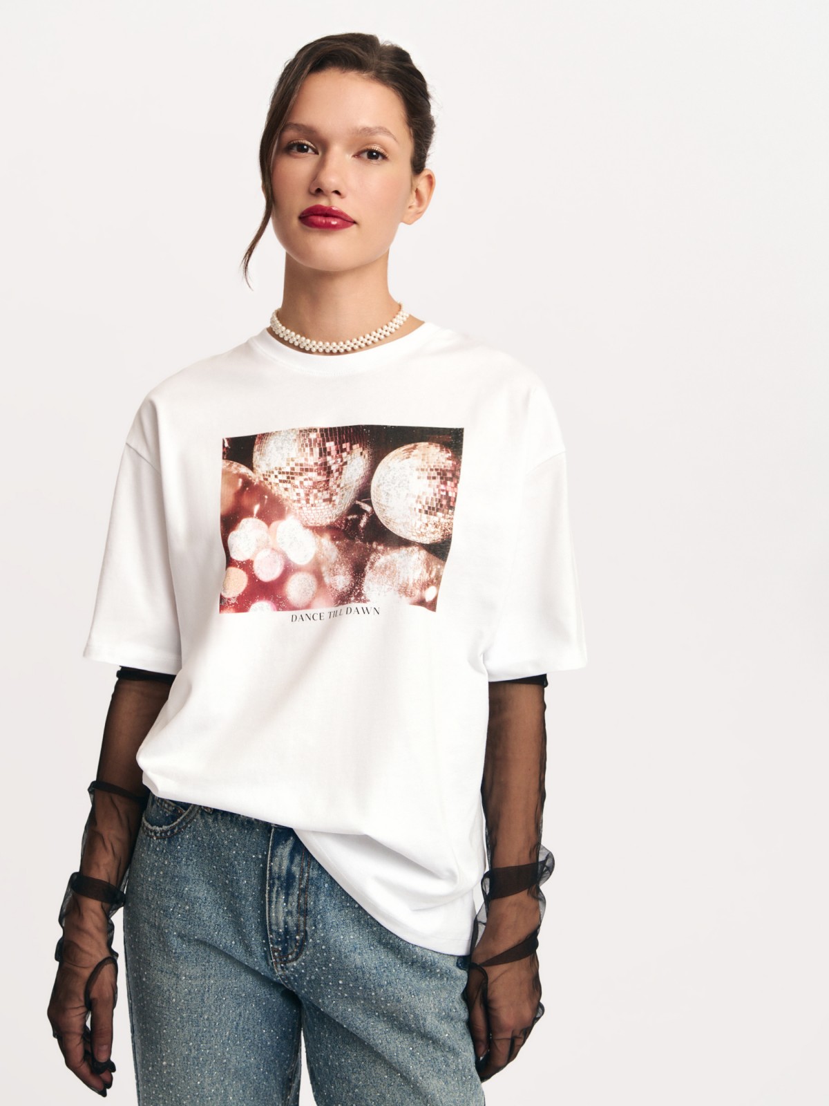 Футболка из хлопка с принтом