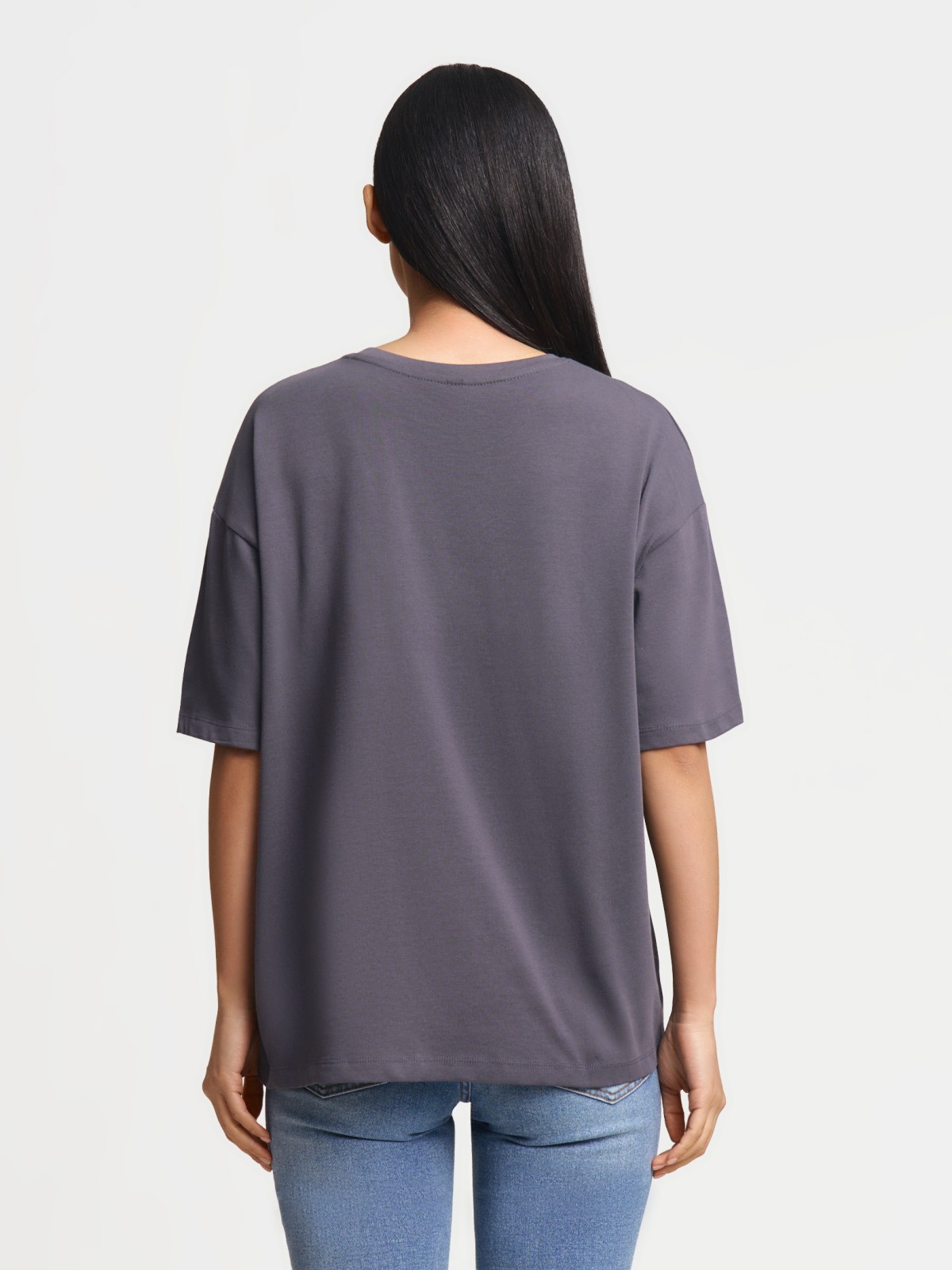 Футболка оверсайз из хлопка однотонная