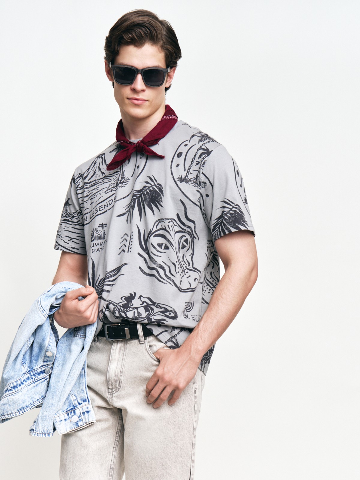 Футболка из хлопка с принтом