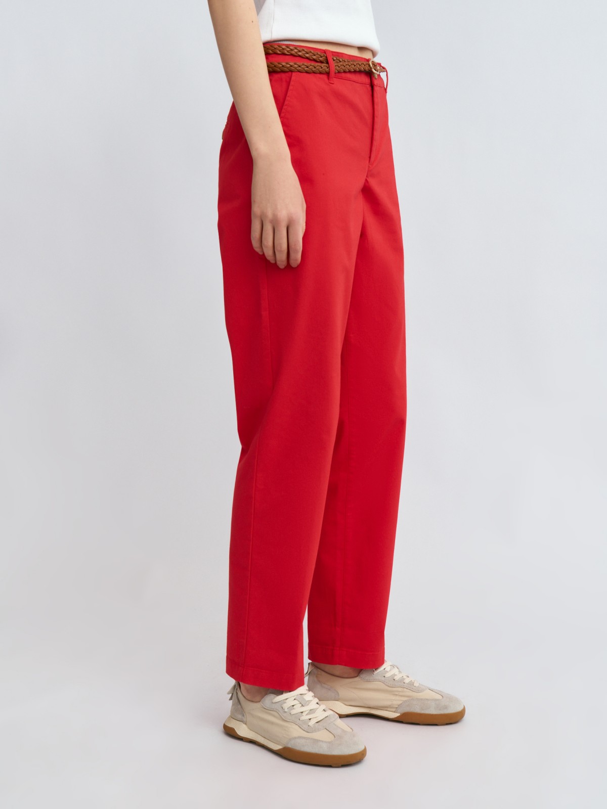 Брюки-чинос из хлопка с ремешком