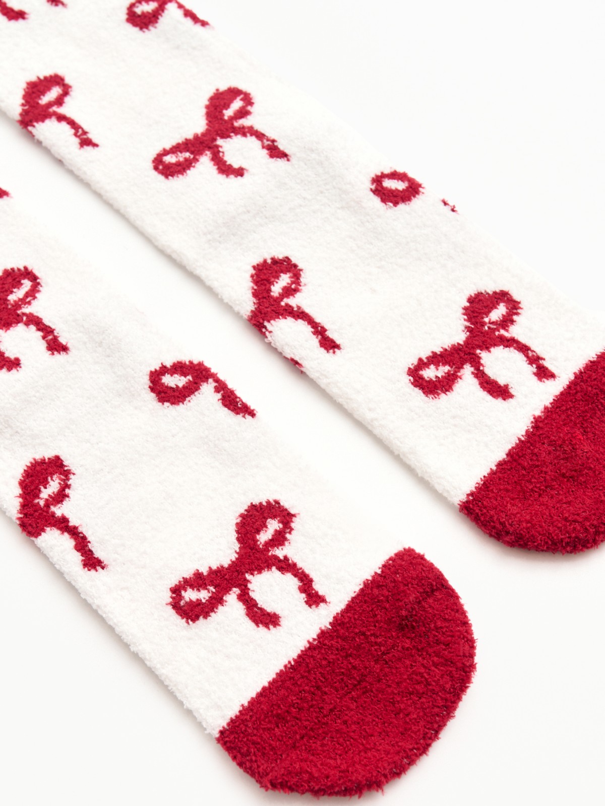 Тёплые махровые носки с новогодним рисунком
