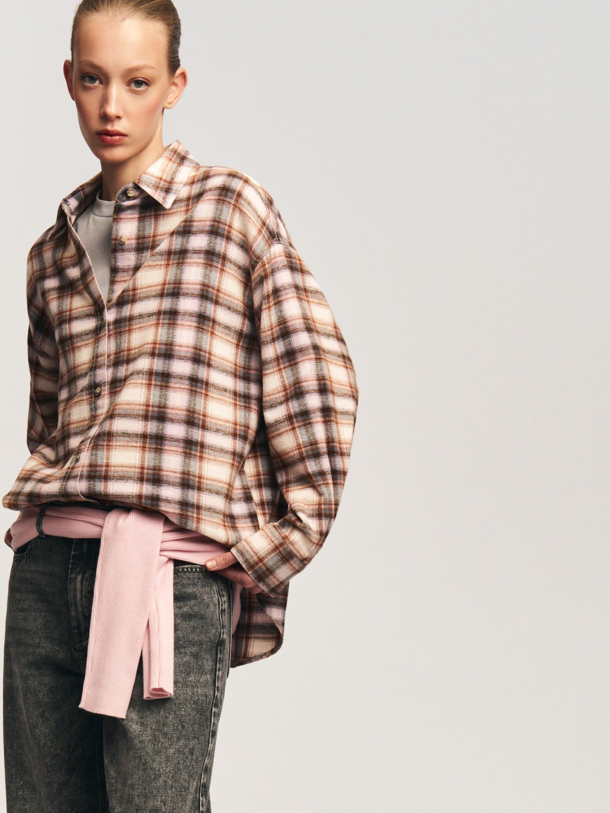 Фланелевая рубашка из хлопка в клетку