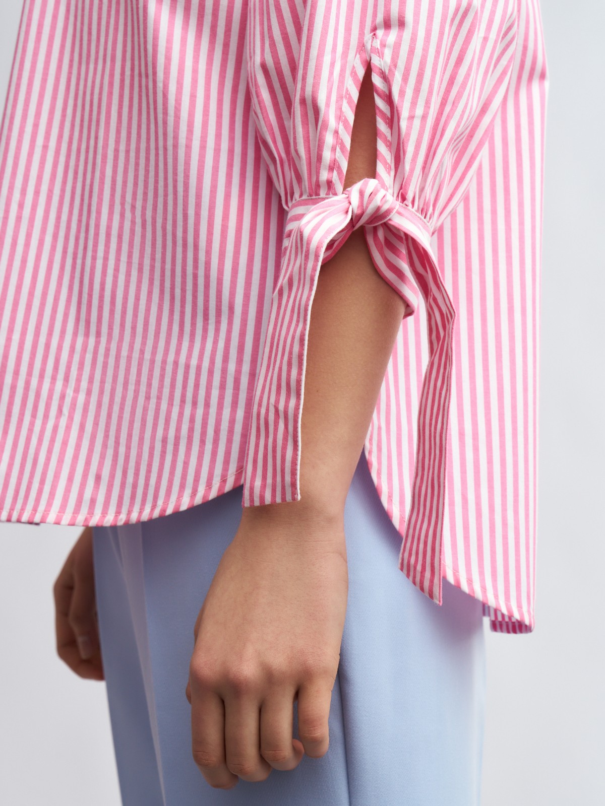 Рубашка из хлопка с акцентными манжетами