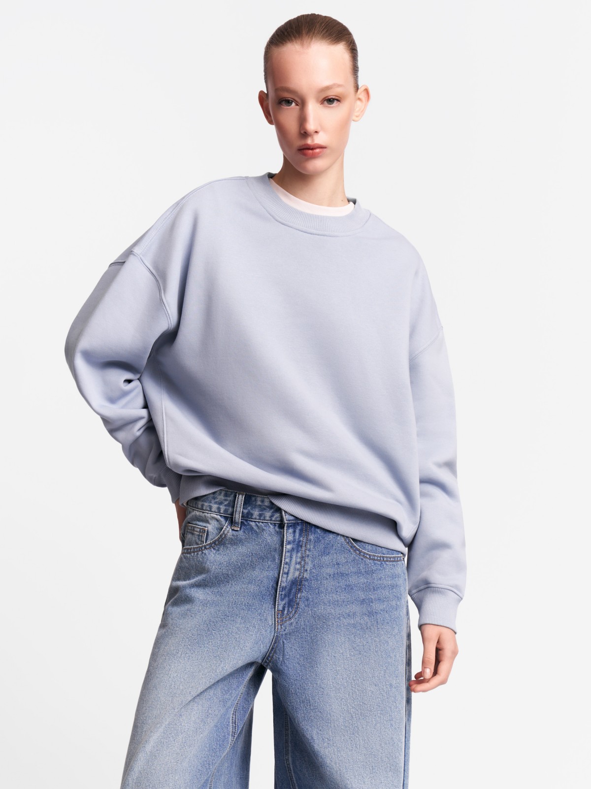 Однотонный трикотажный свитшот