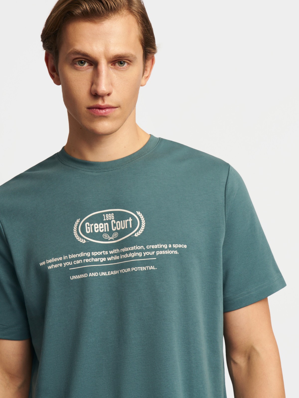 Футболка из хлопка с принтом 1399₽