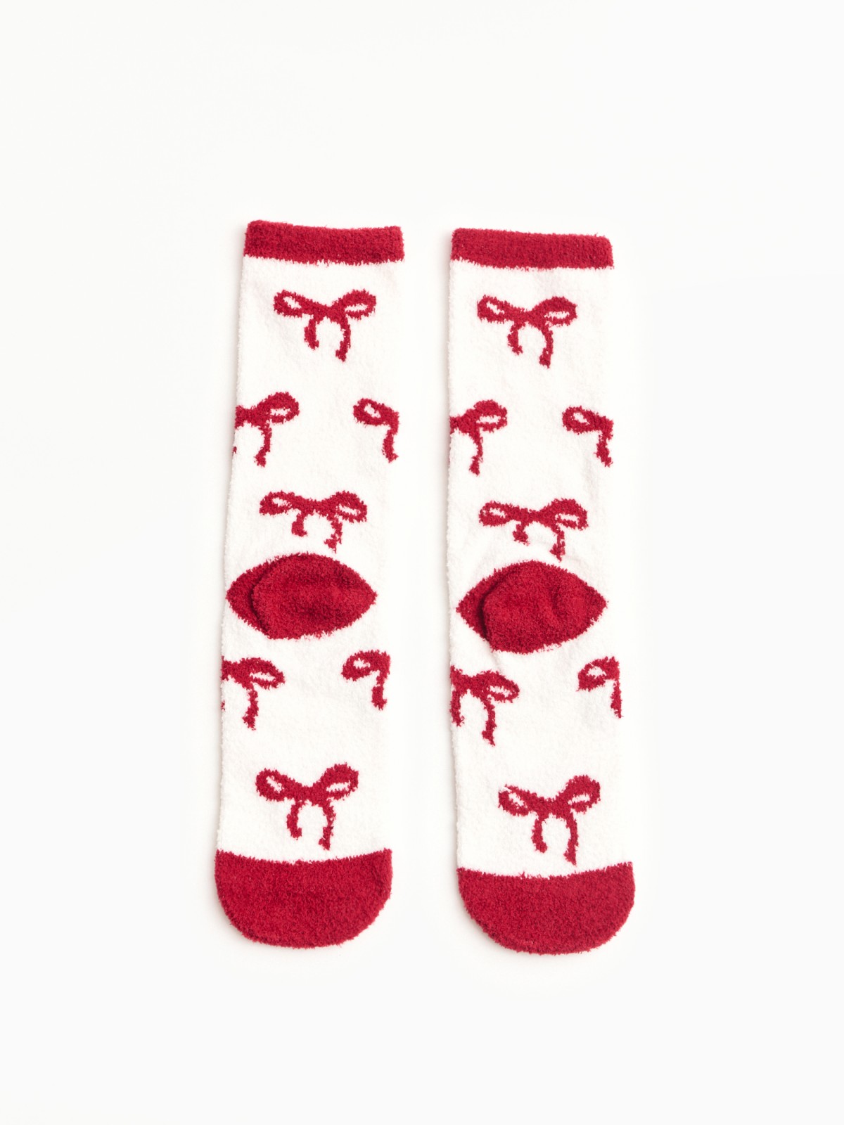 Тёплые махровые носки с новогодним рисунком