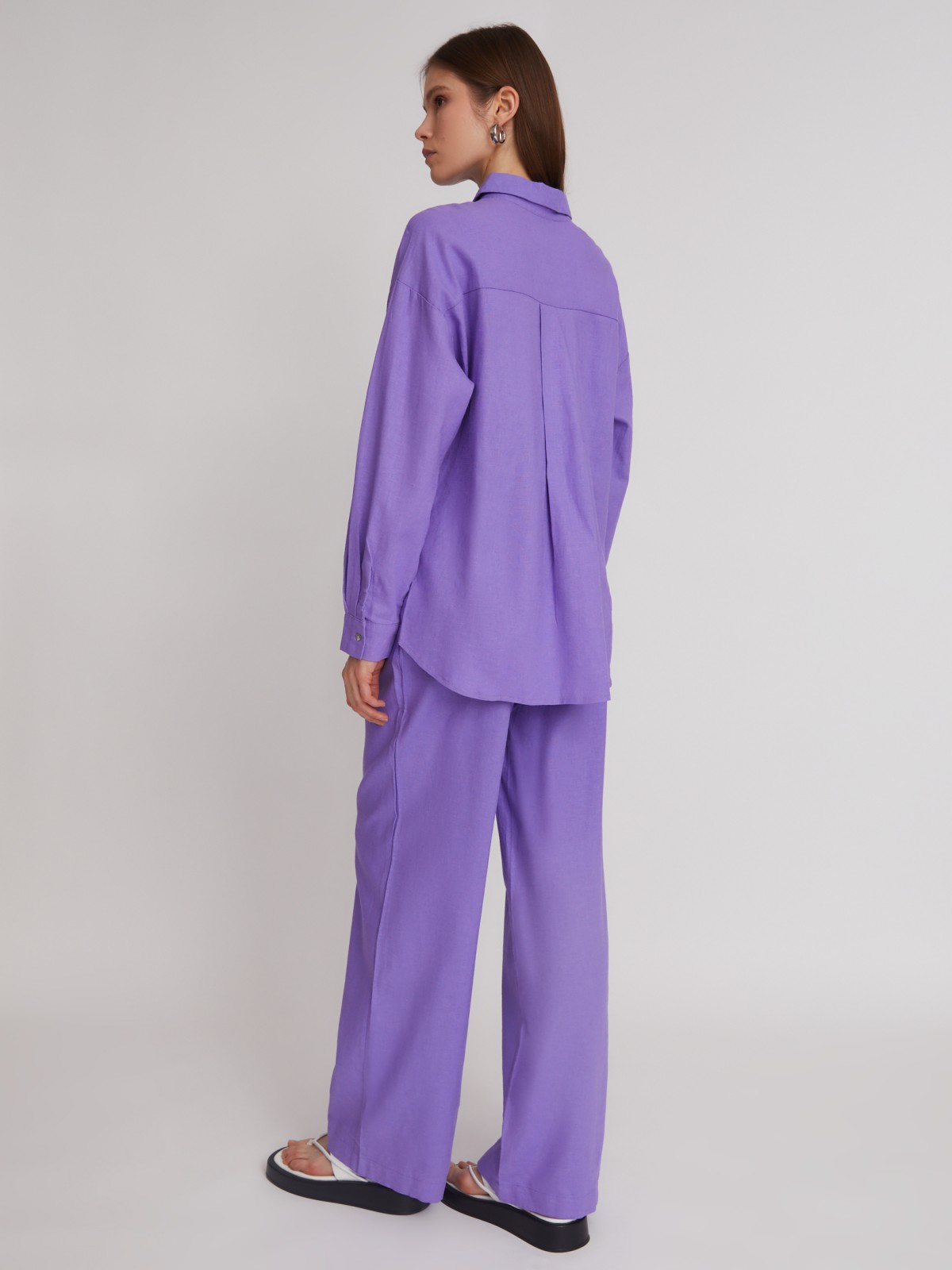 Блузка с  длинными рукавами zolla 223241162023, цвет фиолетовый, размер XS - фото 6
