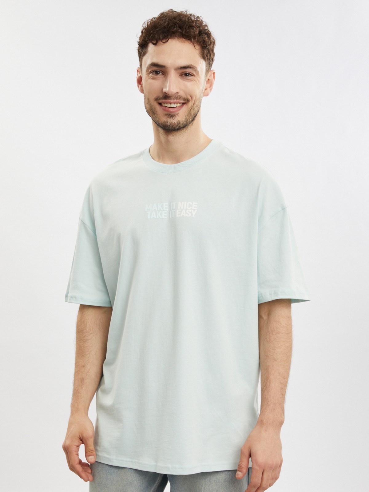 Футболка оверсайз из хлопка с надписью