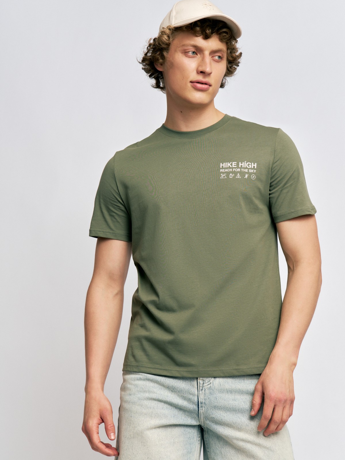 Футболка из хлопка с принтом-надписью