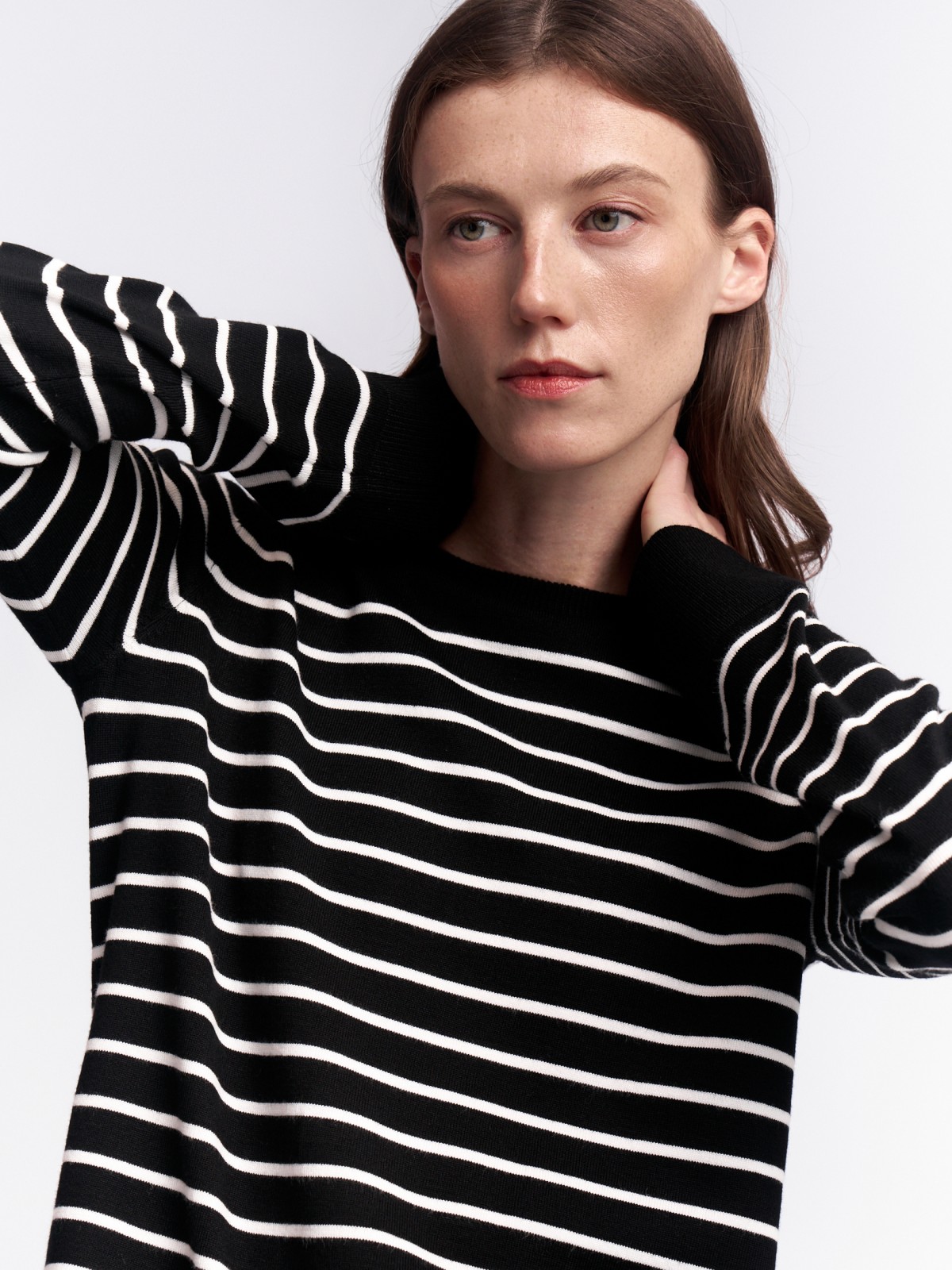 Джемпер из вязаного трикотажа в полоску