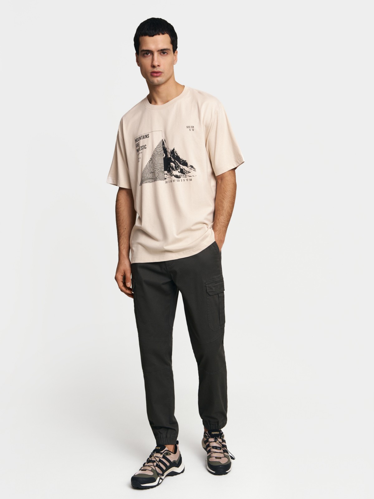 Брюки джоггеры из хлопка с карманами карго