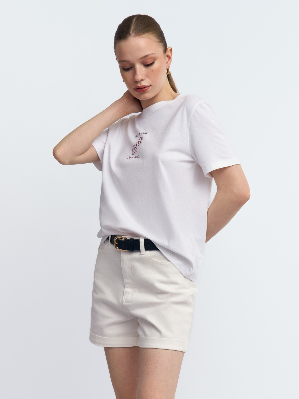 Футболка из хлопка с принтом