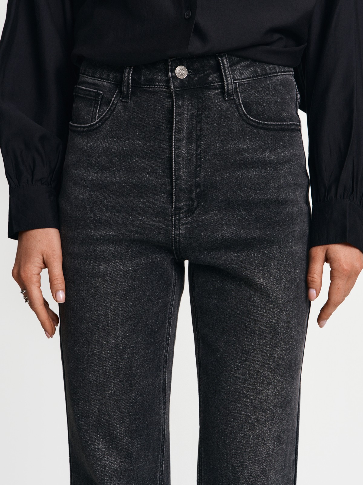 Джинсы силуэта Bootcut с высокой посадкой