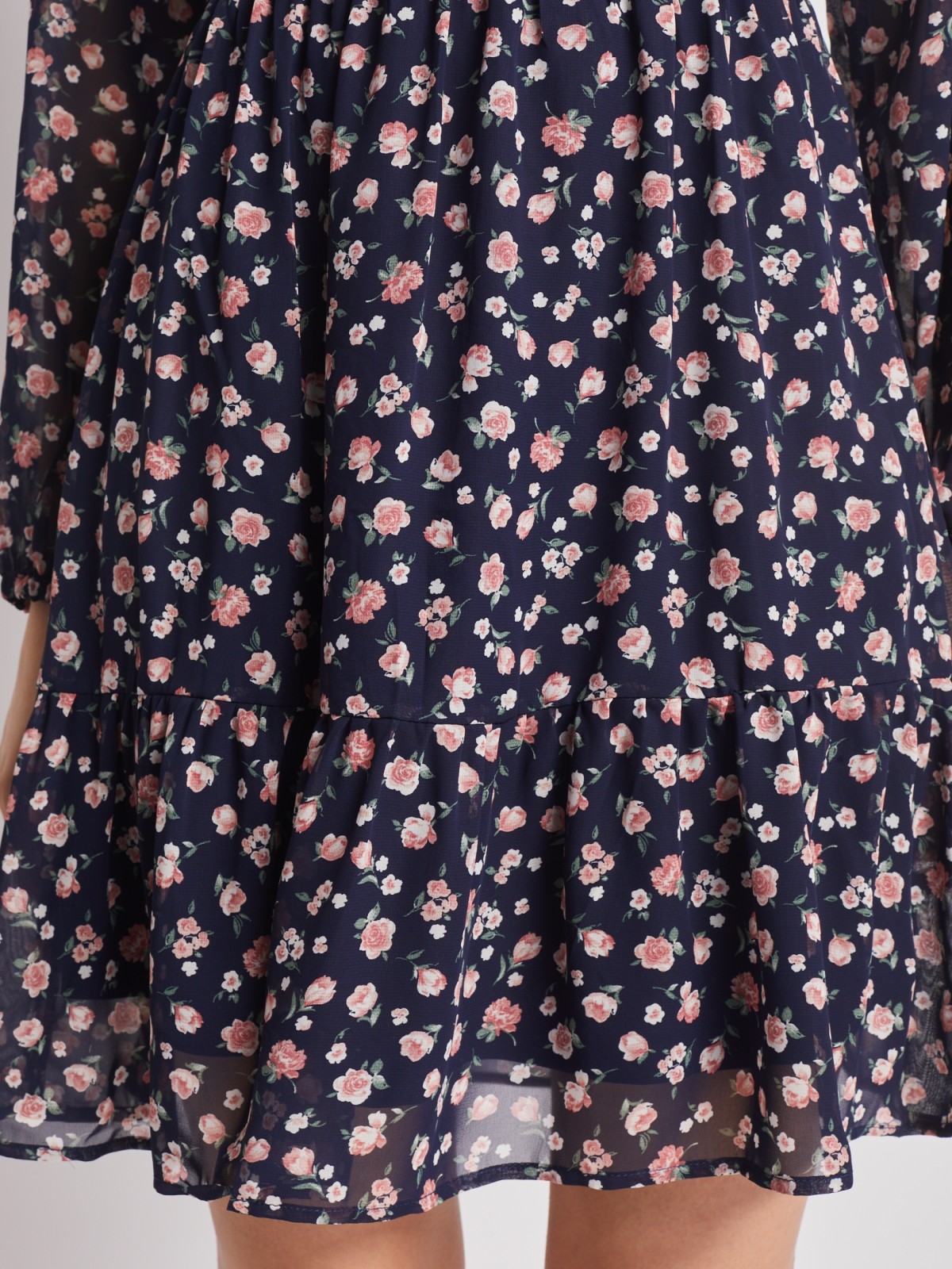 Шифоновое платье с цветочным принтом zolla 022328262173, размер XS - фото 5