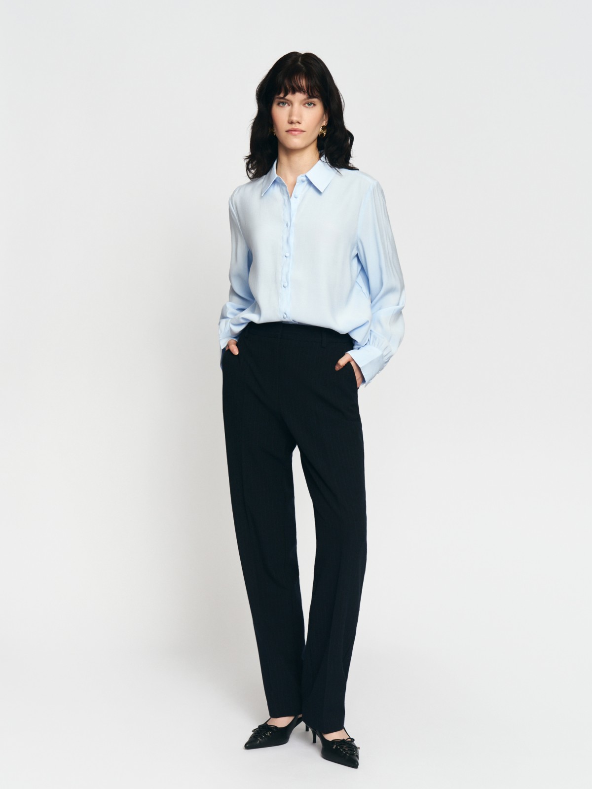 Брюки прямого силуэта со стрелками