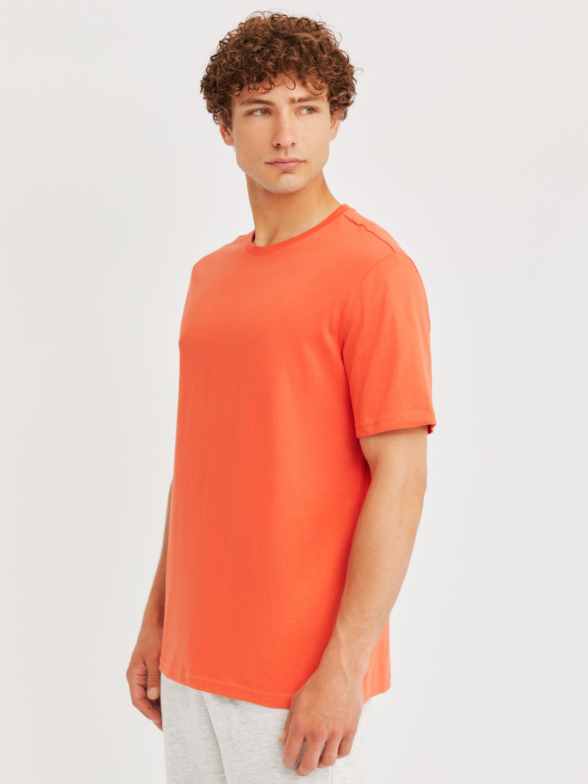 Футболка прямого силуэта из хлопка