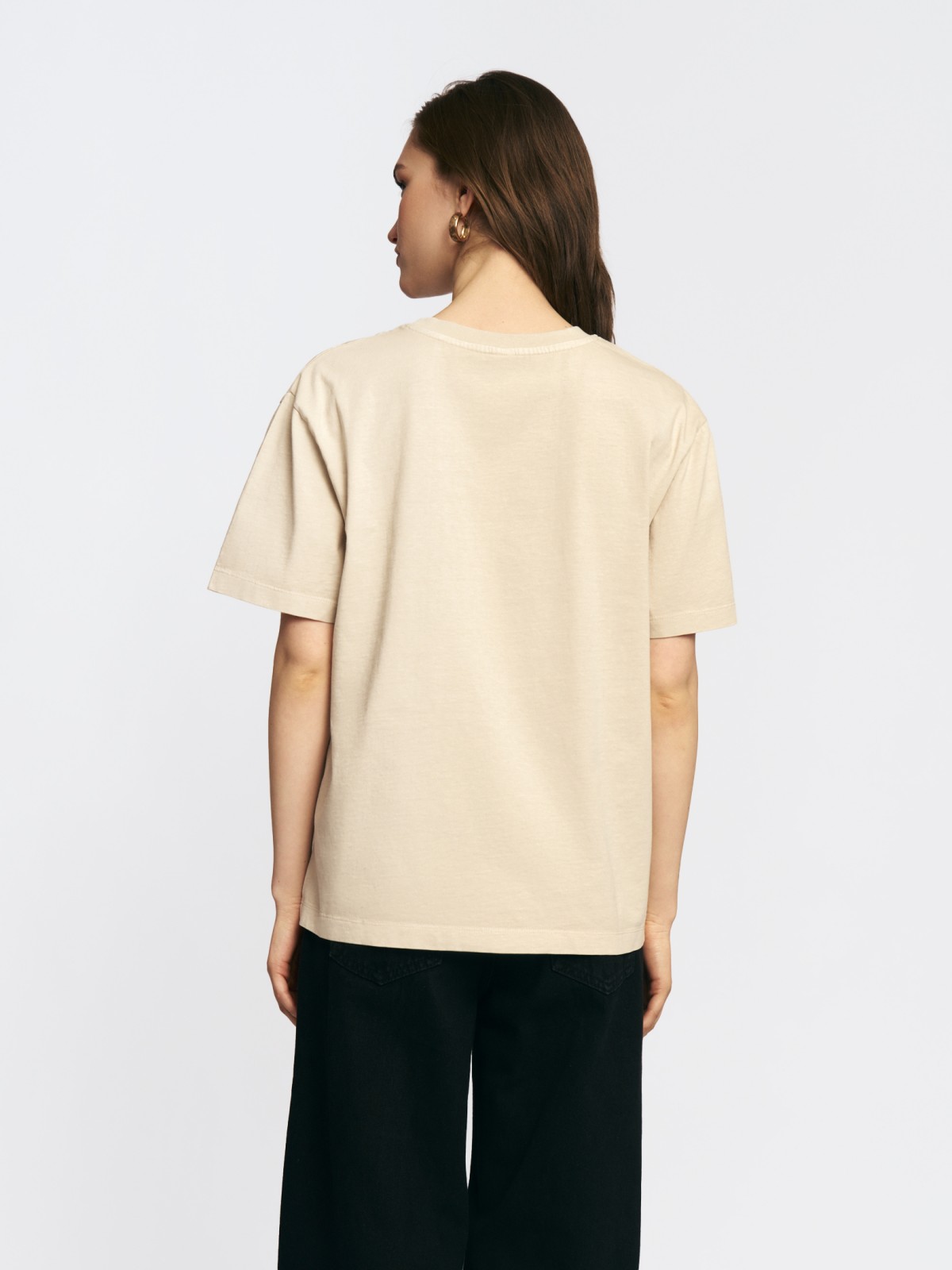 Трикотажная футболка из хлопка с принтом