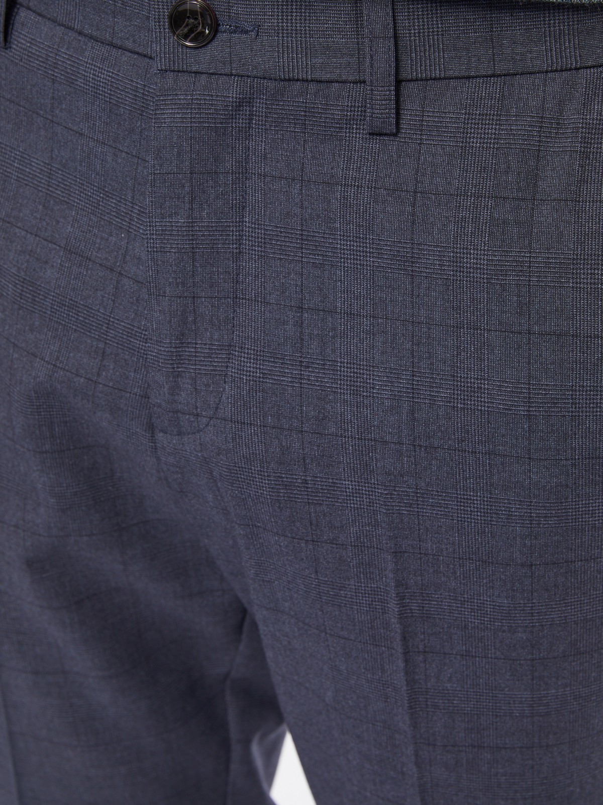 Офисные брюки в клетку со стрелками zolla 01413730L041, цвет синий, размер 30 - фото 4