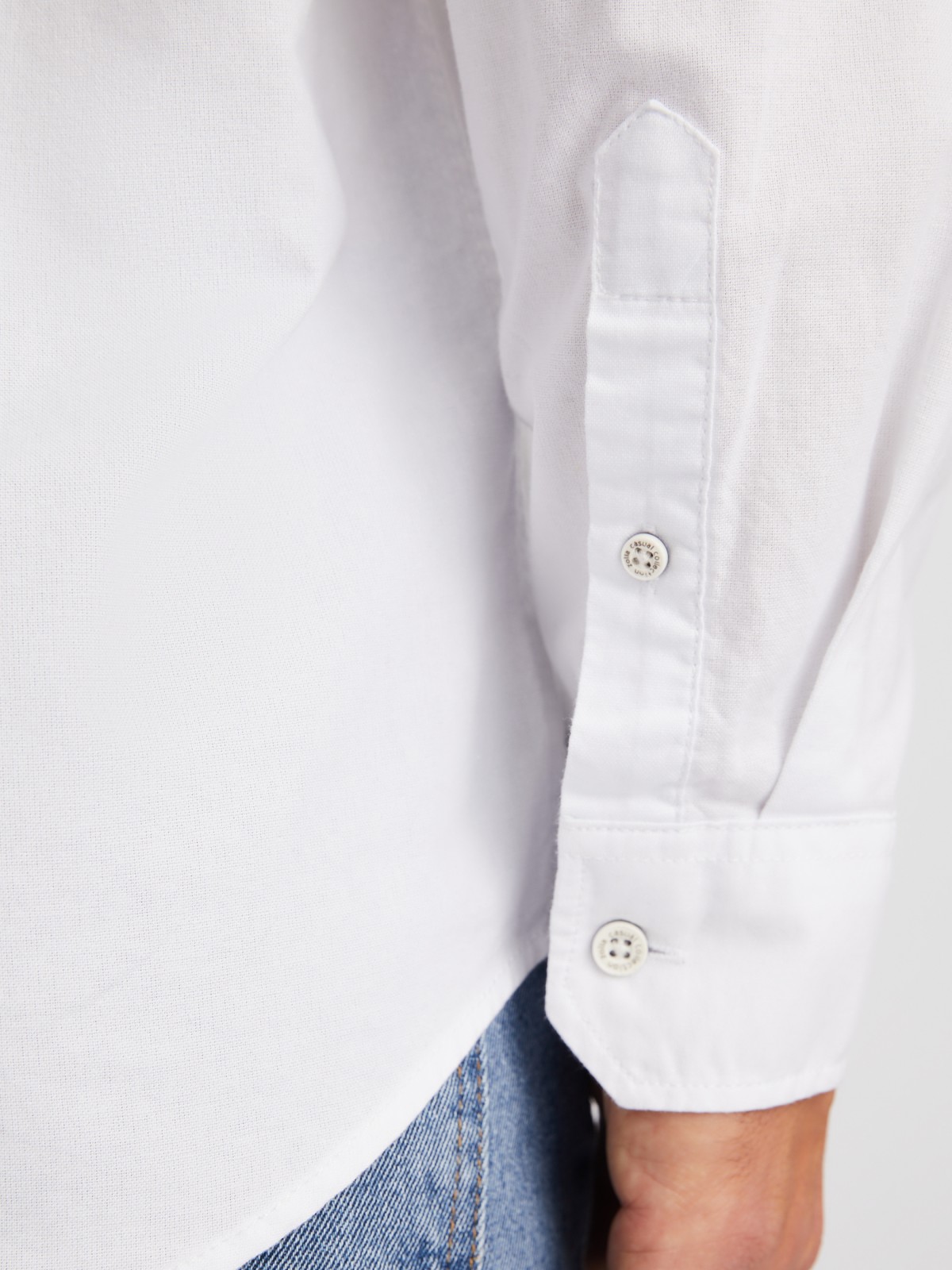 Рубашка из хлопка с длинным рукавом и карманом zolla 014132159013, цвет белый, размер S - фото 6