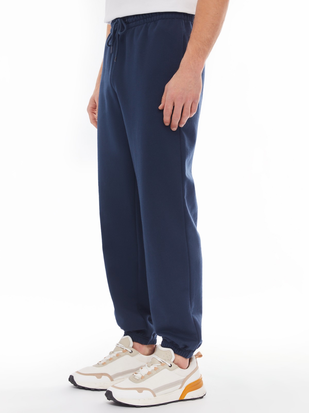 Трикотажные брюки-джоггеры в спортивном стиле zolla 014137660042, цвет синий, размер S - фото 5