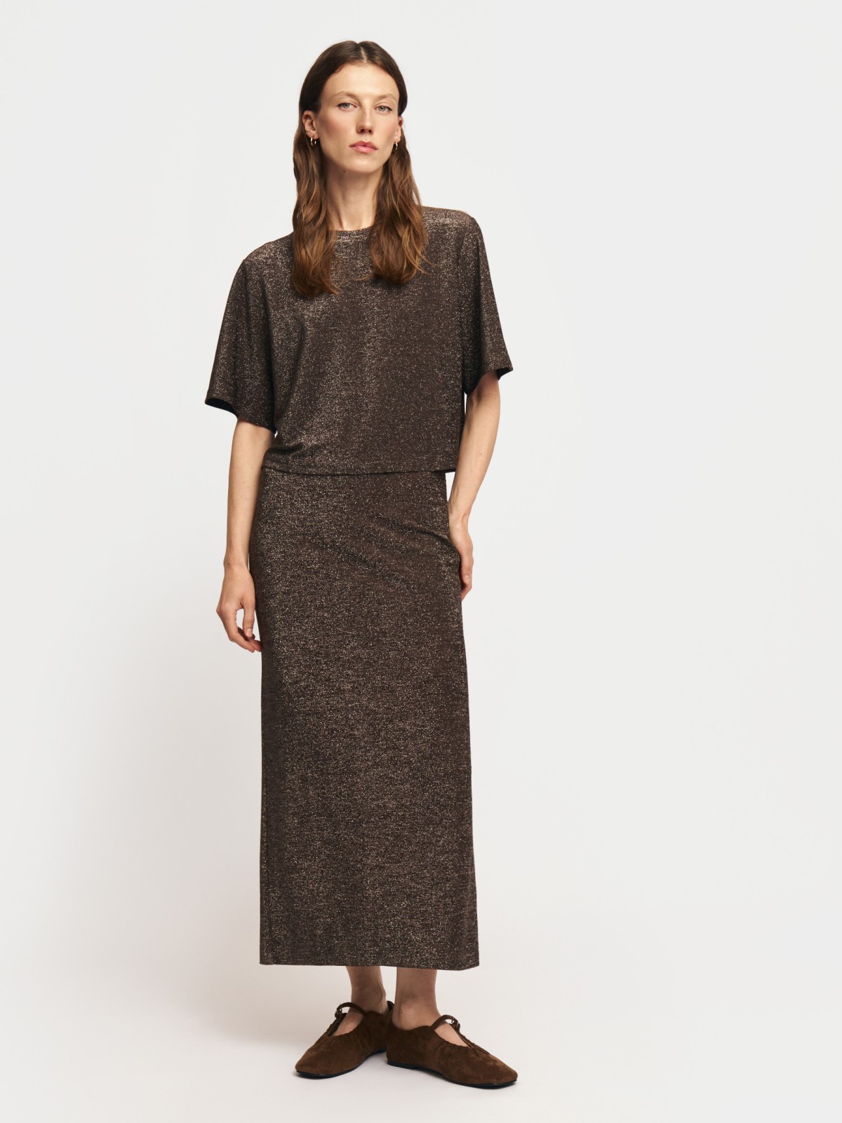 Юбка макси с люрексом