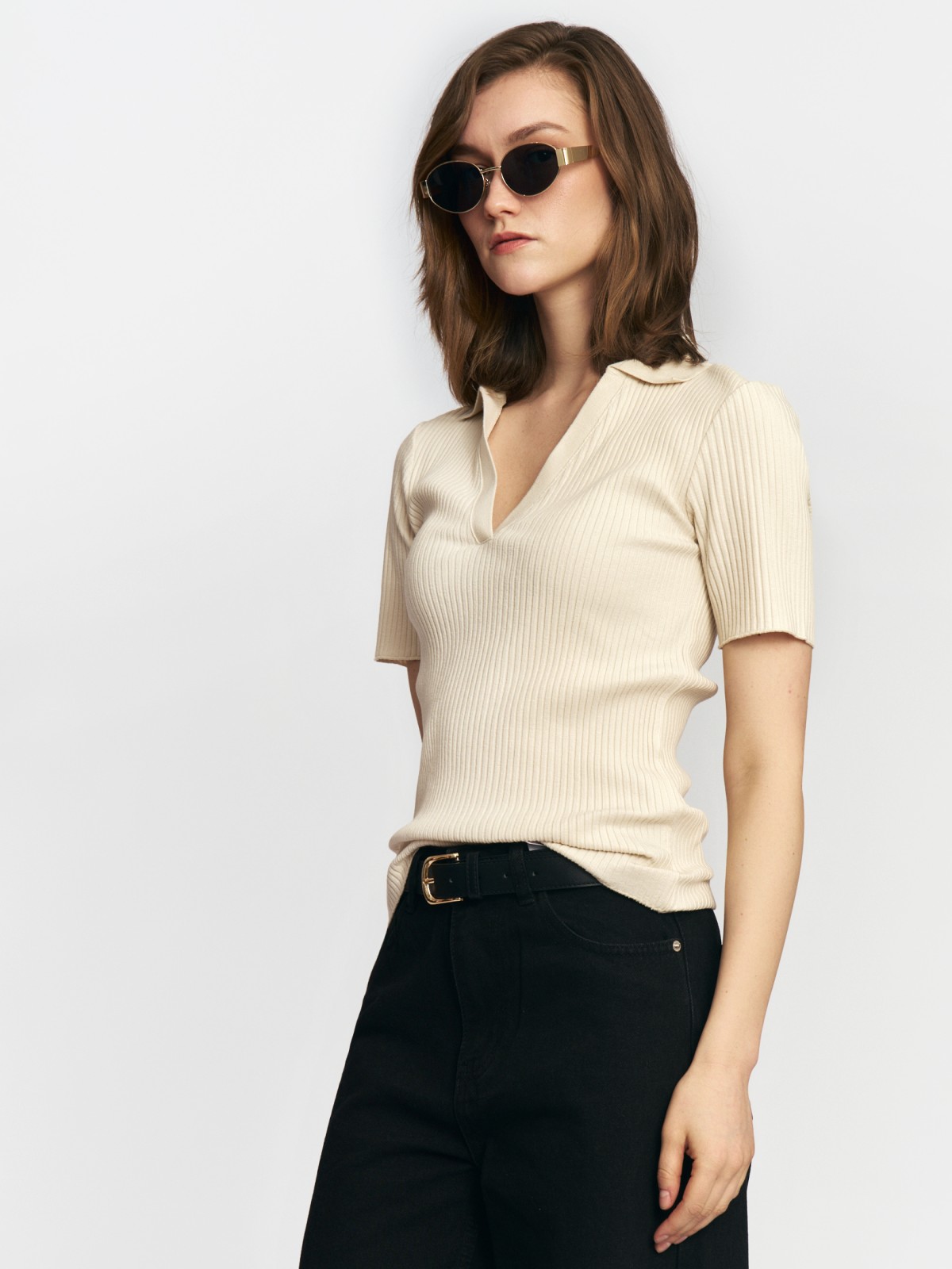 Футболка из хлопка с воротником поло