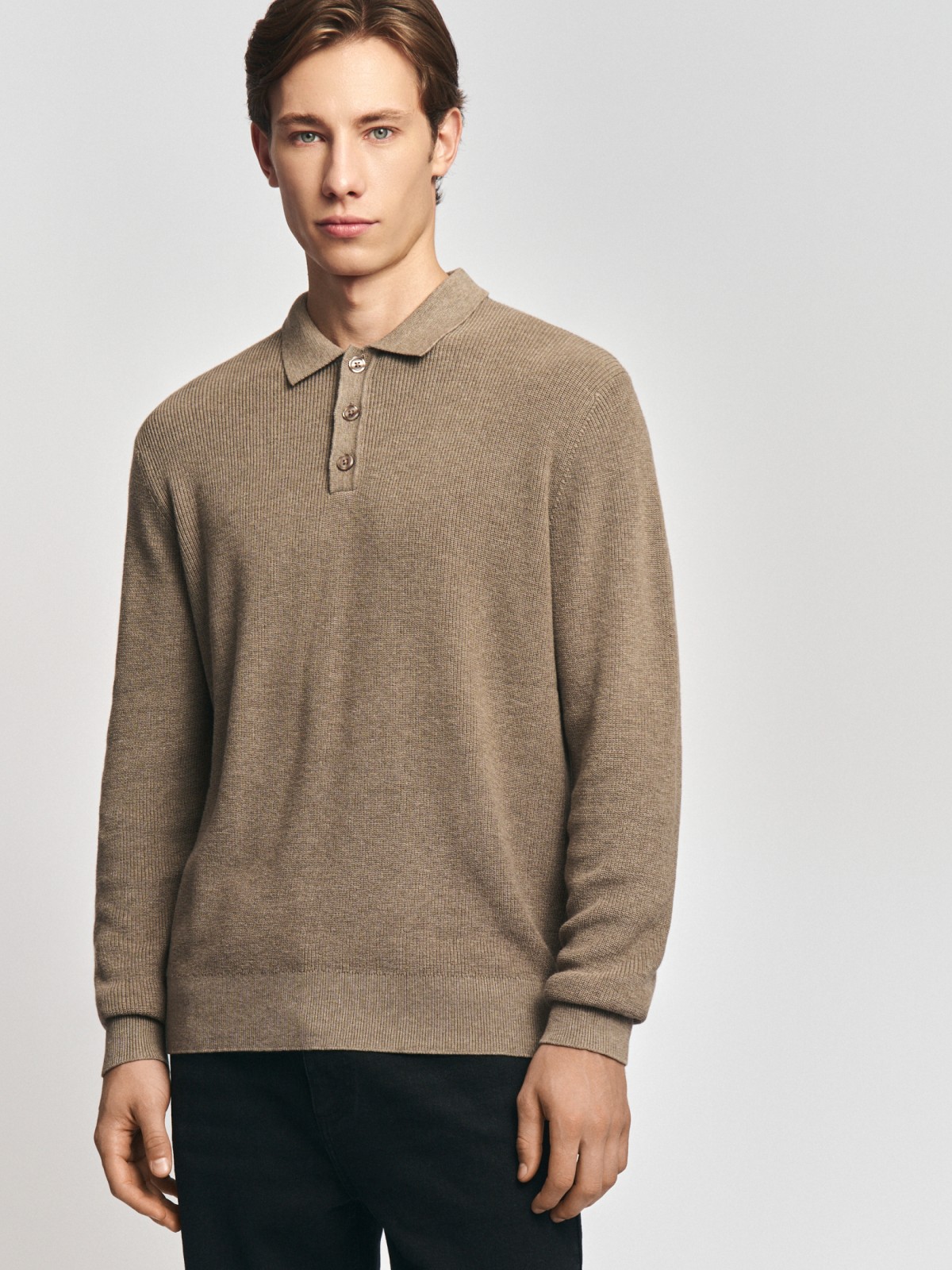 Трикотажный джемпер поло из хлопка