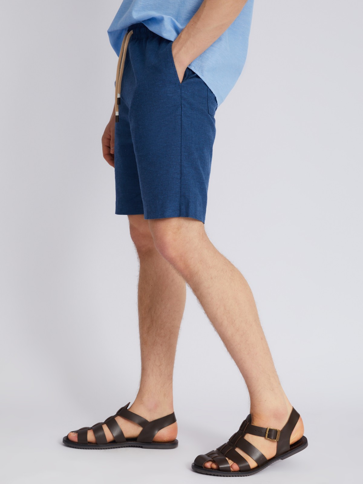 Шорты на резинке из льна