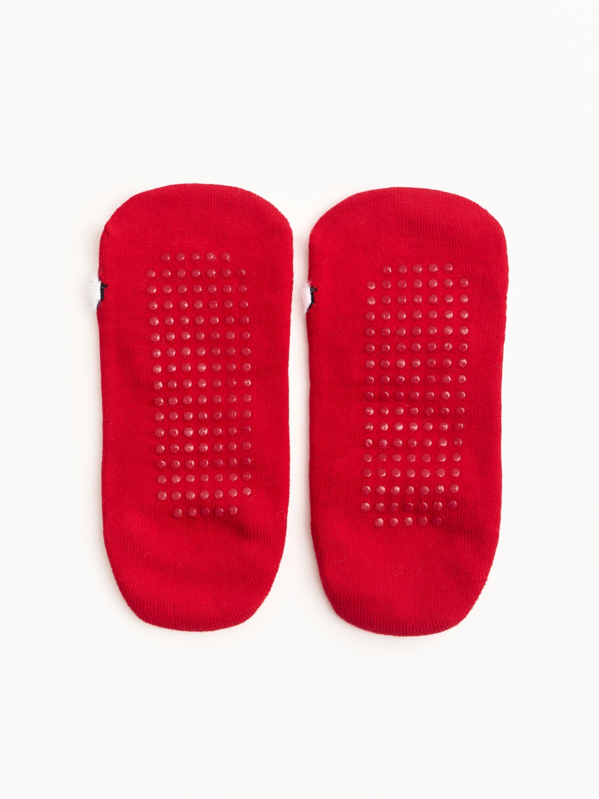 Тёплые махровые носки-подследники с новогодним рисунком