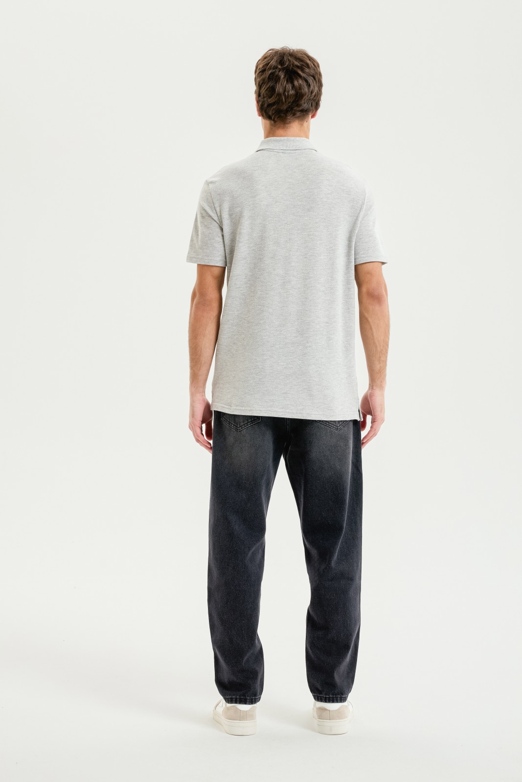 Футболка поло из хлопка однотонная