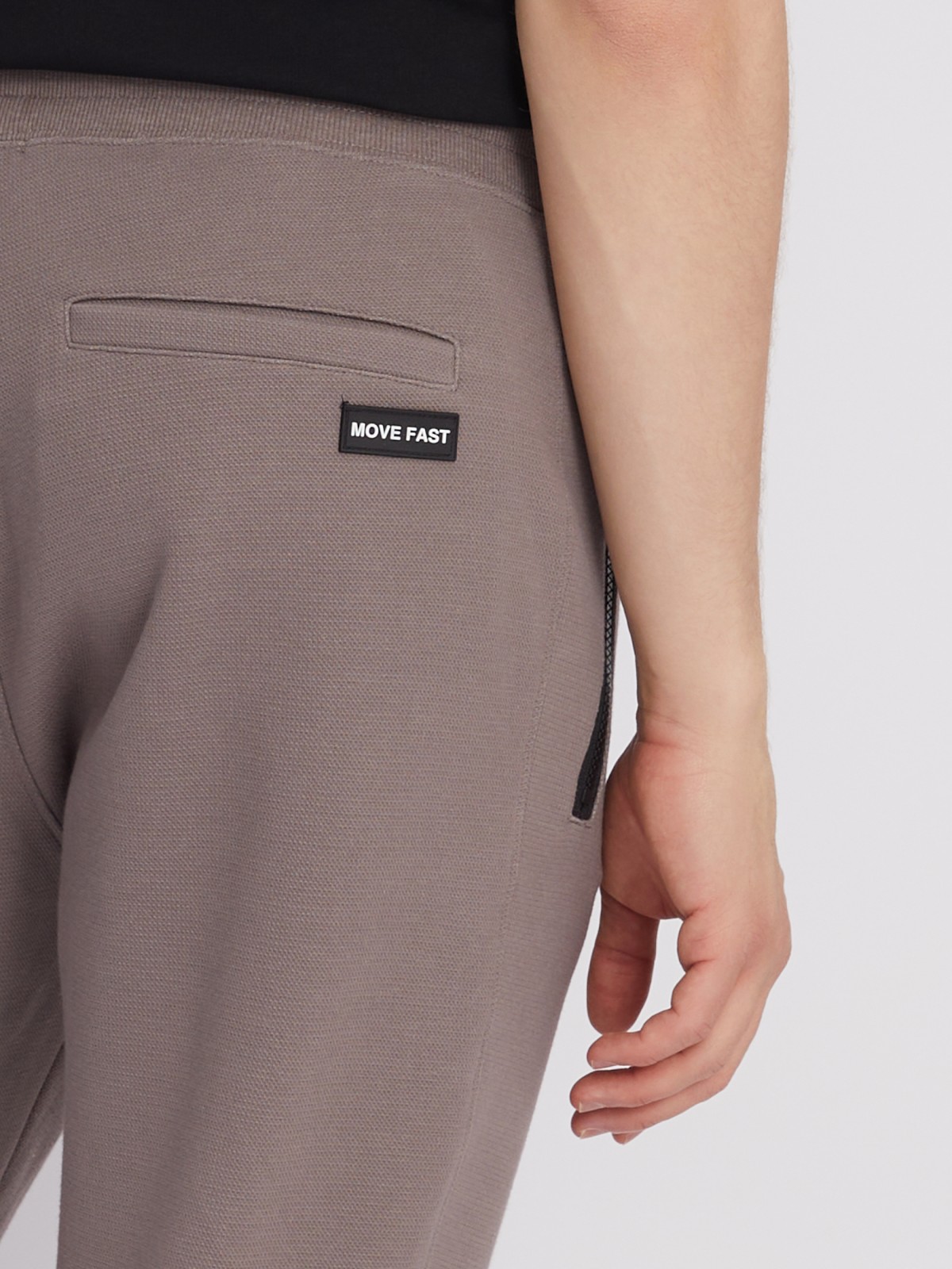 Трикотажные брюки-джоггеры в спортивном стиле zolla 213317679023, цвет коричневый, размер S - фото 5