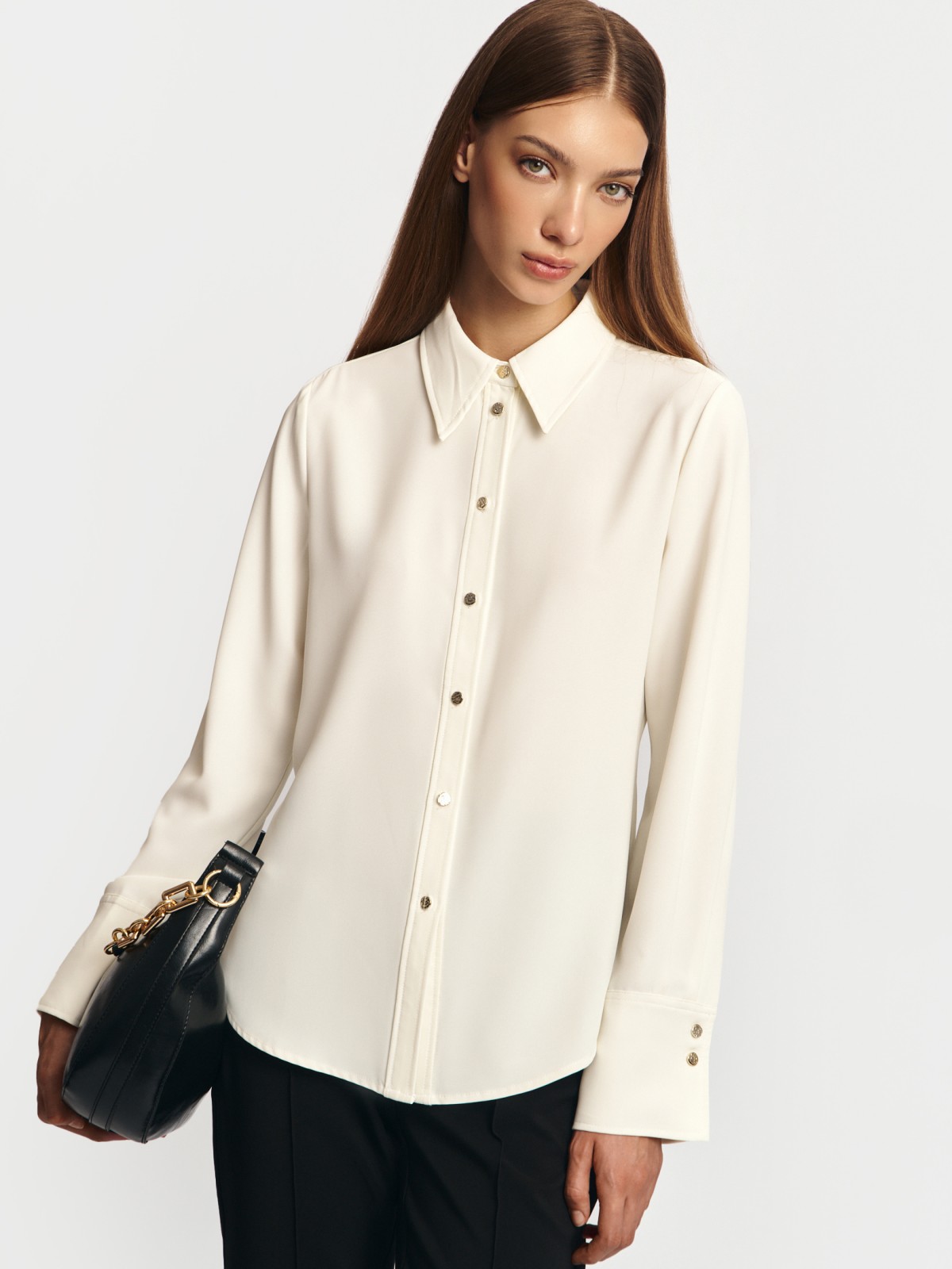 Рубашка прямого фасона с длинным рукавом