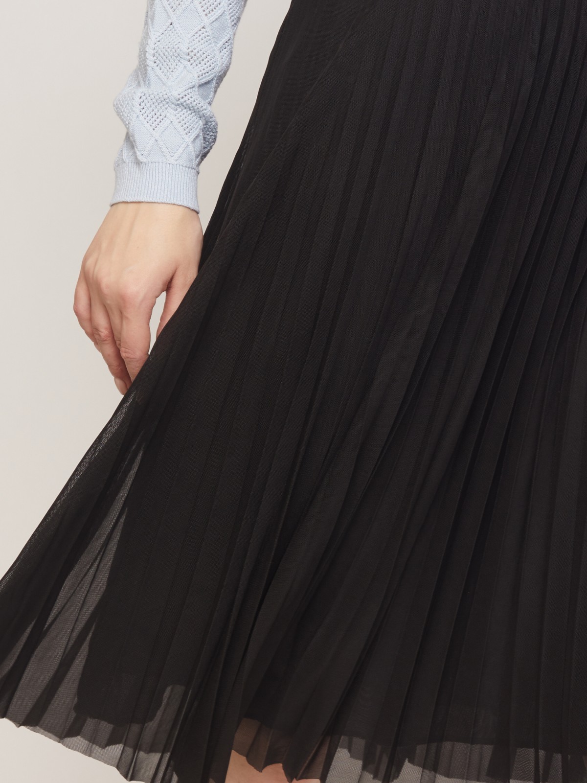 Плиссированная юбка zolla 02131789Y013, цвет черный, размер XS - фото 4