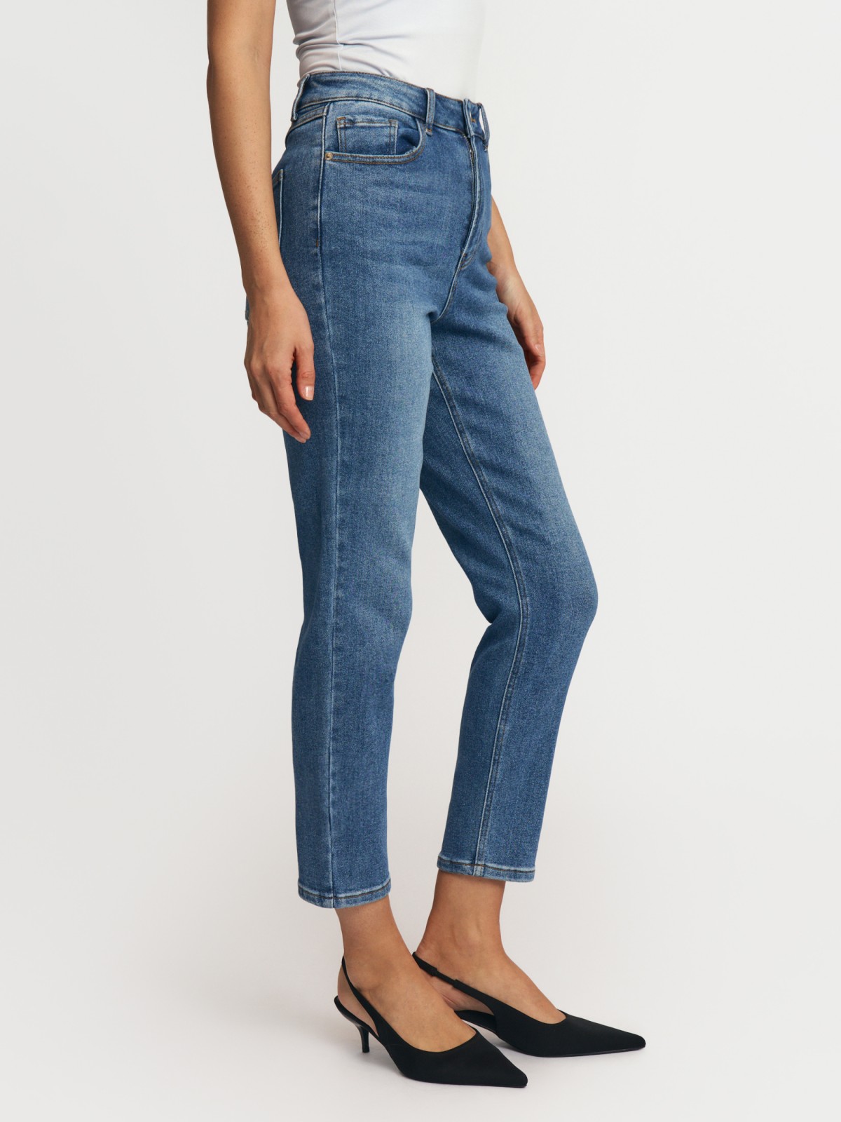Джинсы силуэта Slim с высокой посадкой