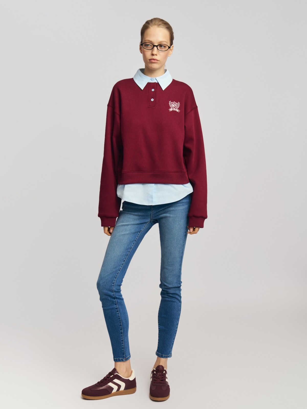 Джинсы силуэта Skinny с высокой посадкой