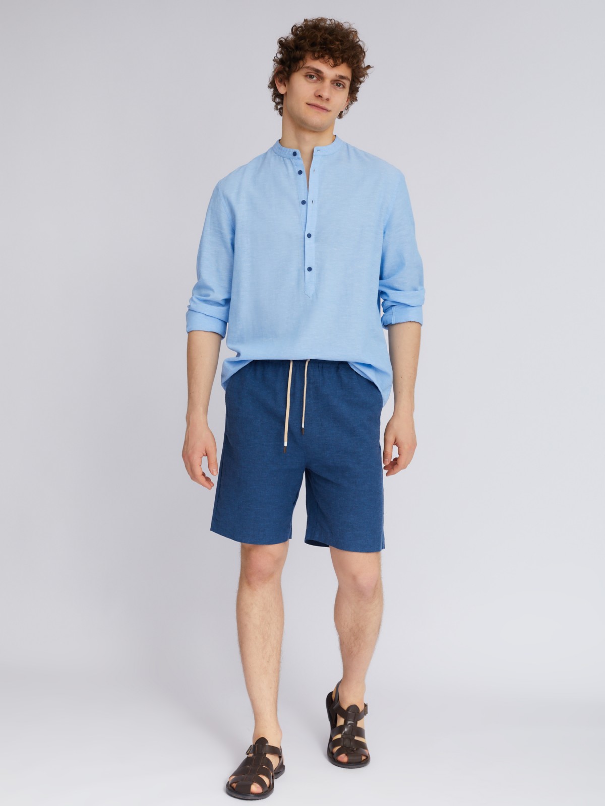 Шорты на резинке из льна