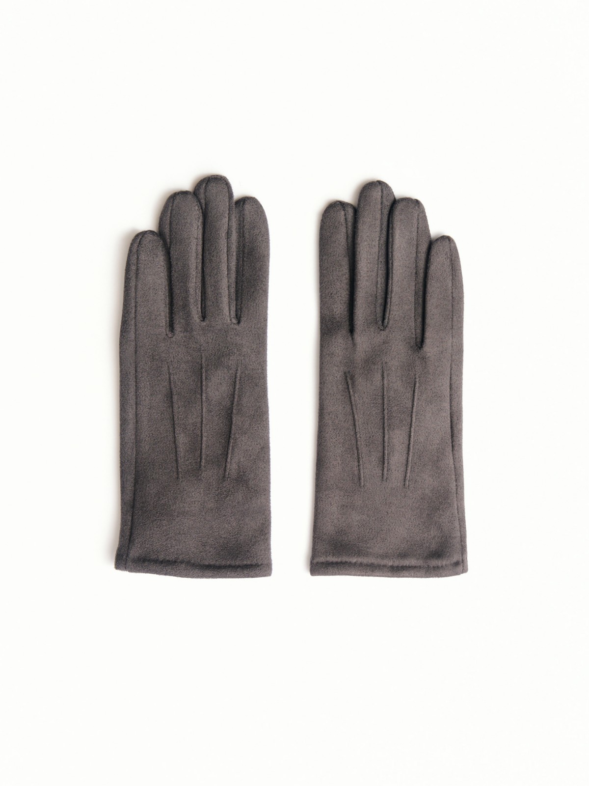 Утеплённые замшевые перчатки с экомехом