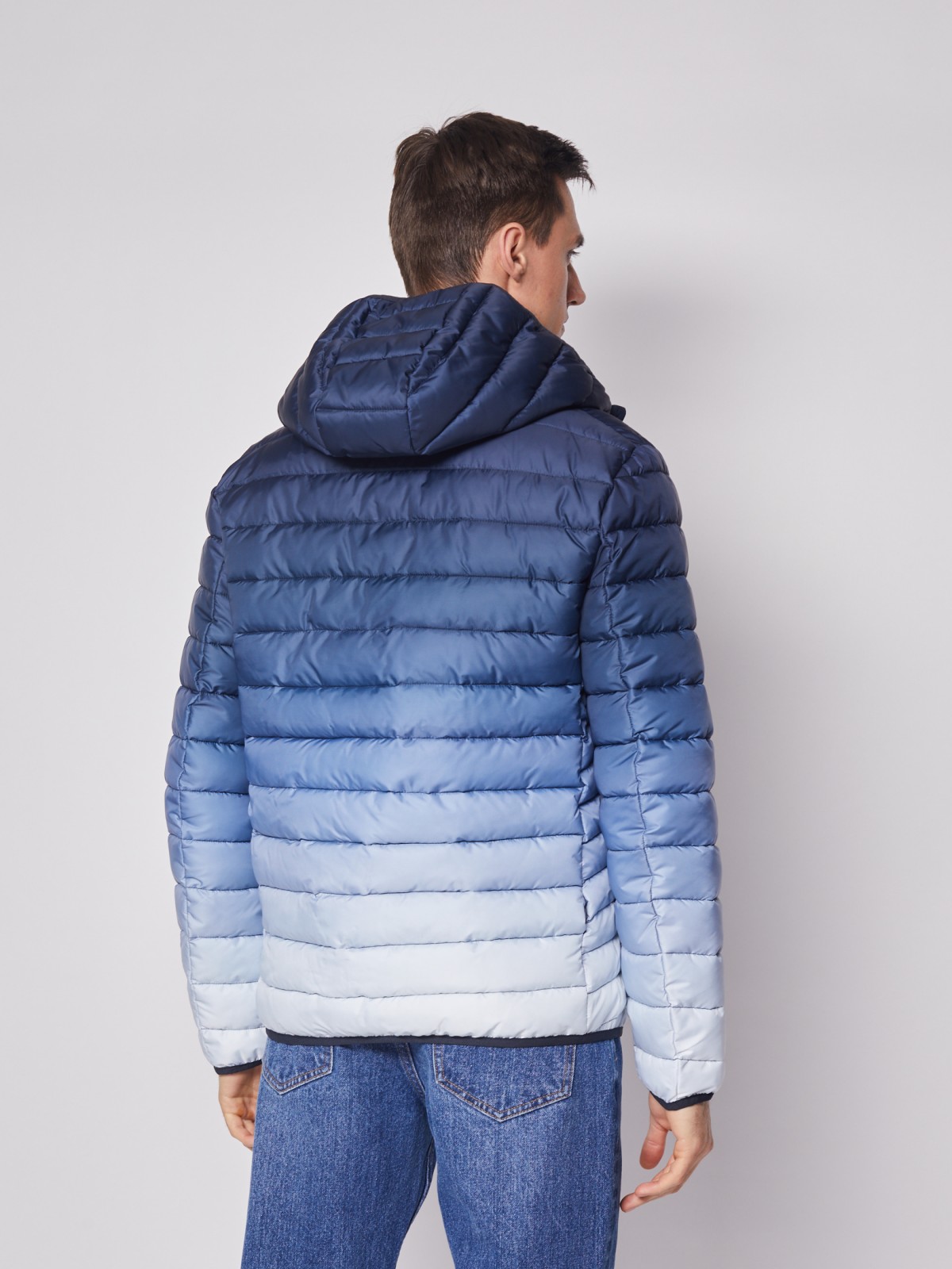 Утеплённая куртка с капюшоном zolla 012125102104, цвет голубой, размер M - фото 4