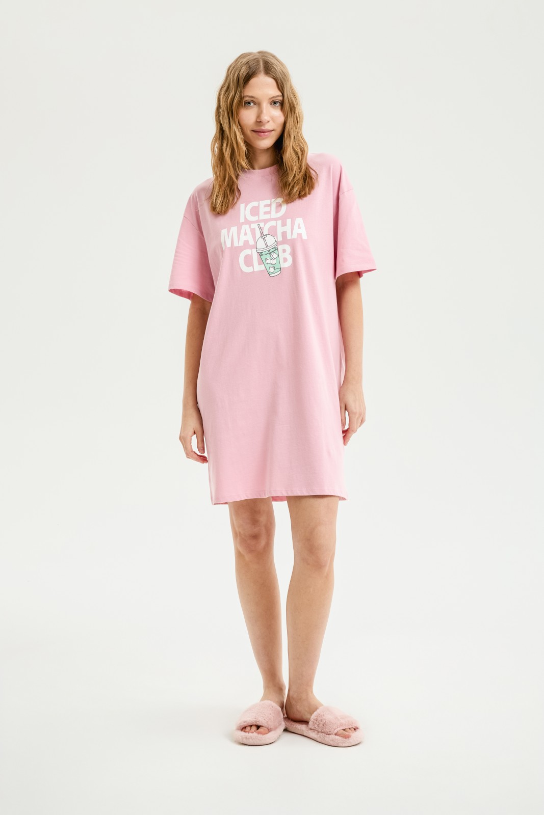 Платье-футболка из хлопка с принтом