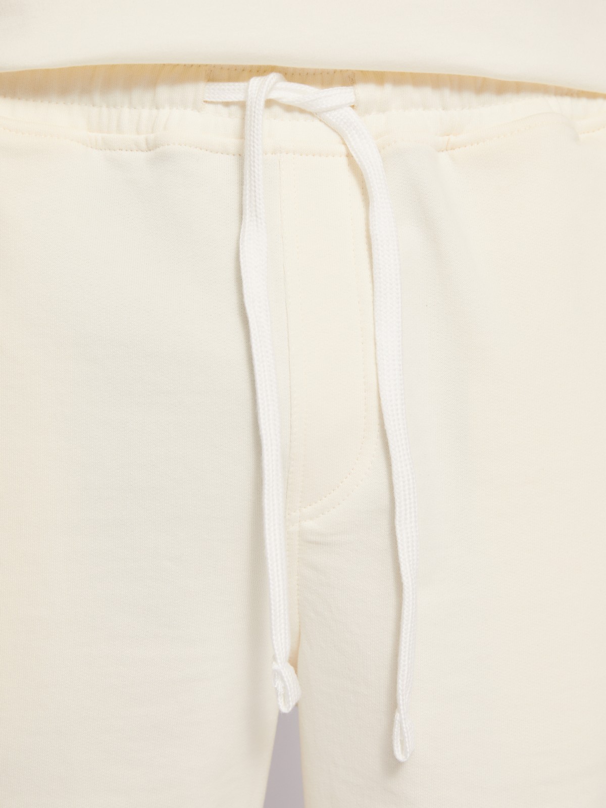 Трикотажные шорты из хлопка на резинке zolla 014237J2Q052, цвет молоко, размер XS - фото 3