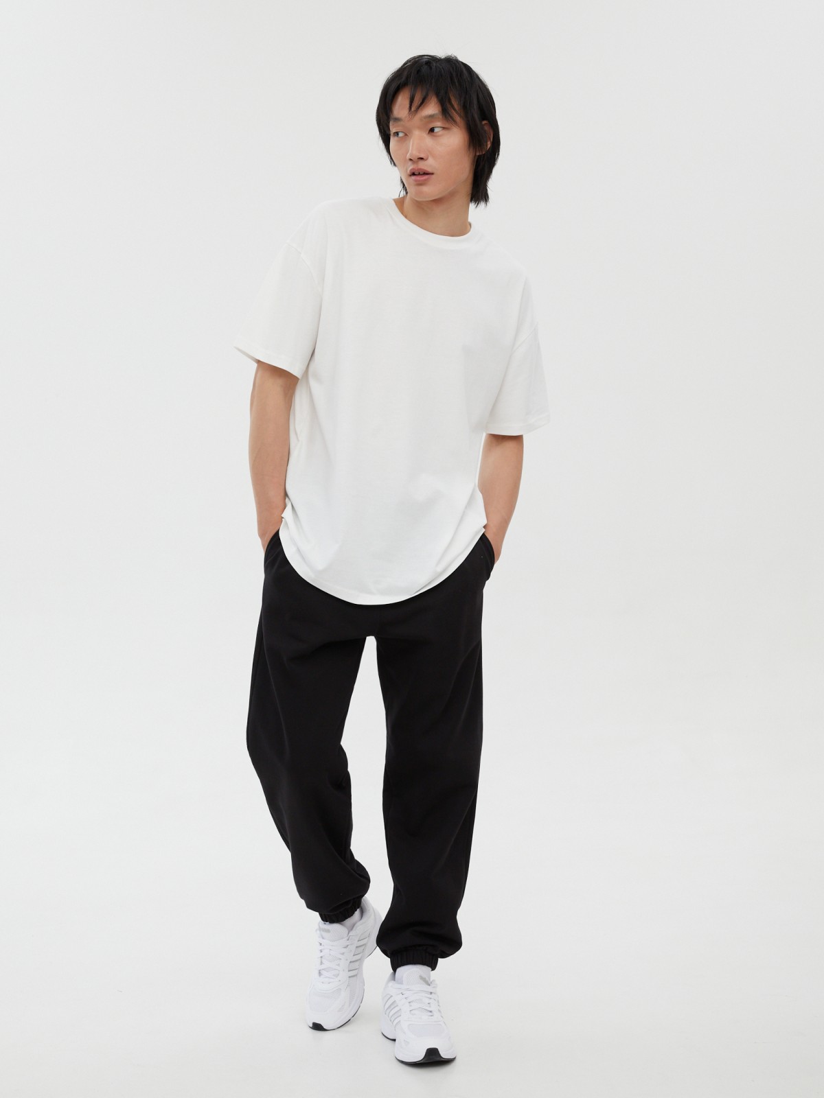 Утеплённые брюки-джоггеры из хлопка с начёсом