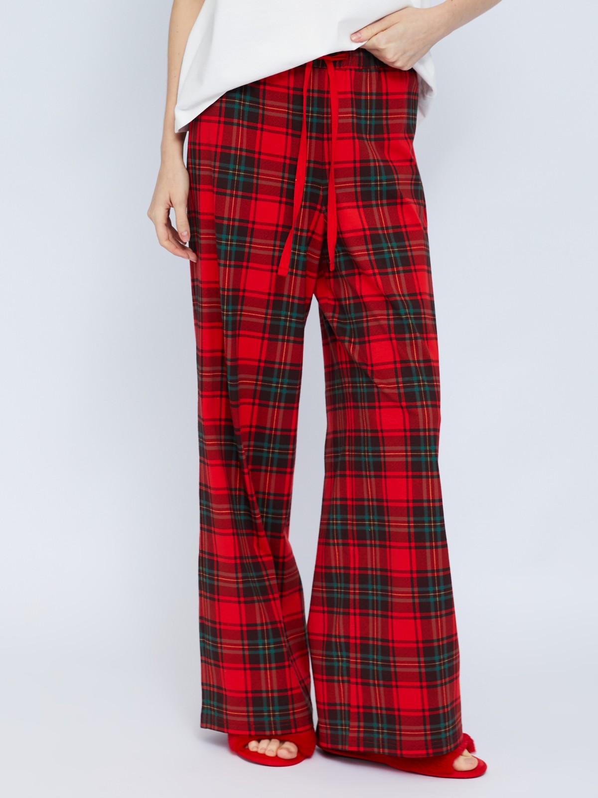 Домашний пижамный комплект из хлопка (футболка и штаны)