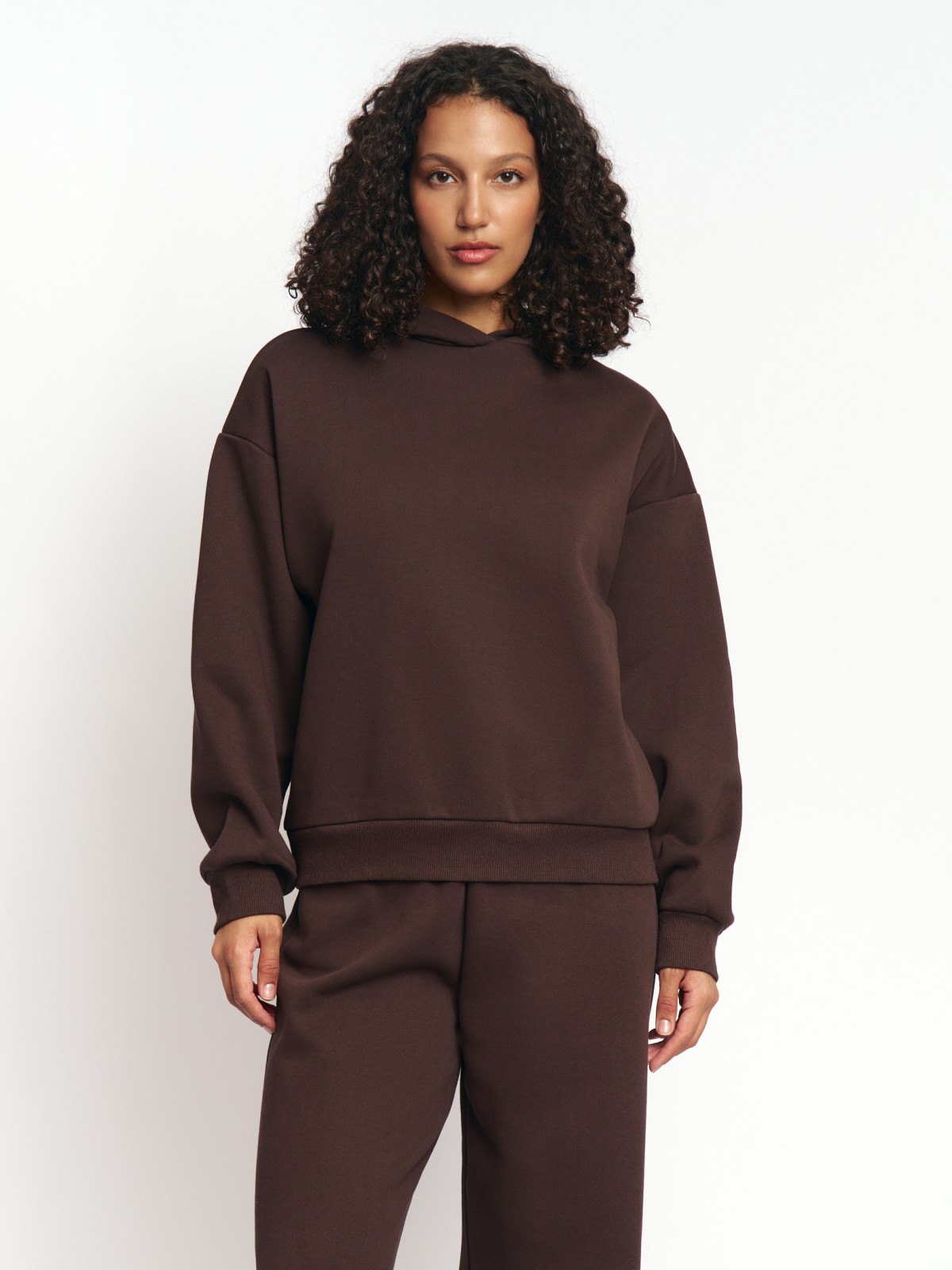 Утеплённый худи с начёсом и капюшоном