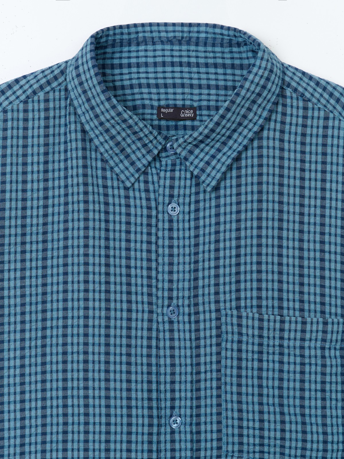 Рубашка с коротким рукавом и узором в клетку