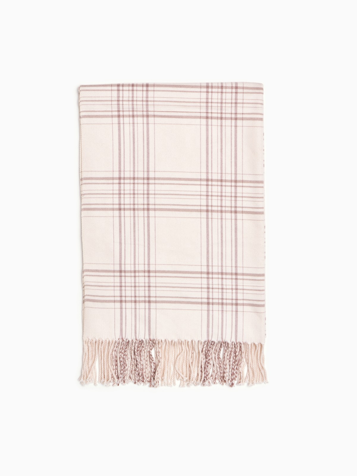 Тканевый шарф в клетку с бахромой